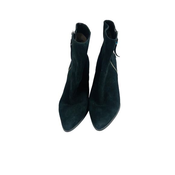 Michael Kors Womens Dawson Bootie Heeled Black Suede Leather Zip Boots 9.5 - Picture 5 of 10